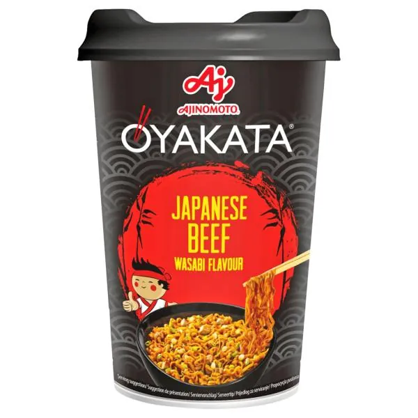 Cup-Nudeln - Oyakata Japanese Beef Wasabi von Ajinomoto Cup-Nudeln - Oyakata Japanese Beef Wasabi von Ajinomoto