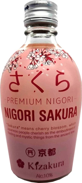 Japanischer Sake aus Kyoto - mit Sakurageschmack (trüb, ungefiltert) [EINWEG]