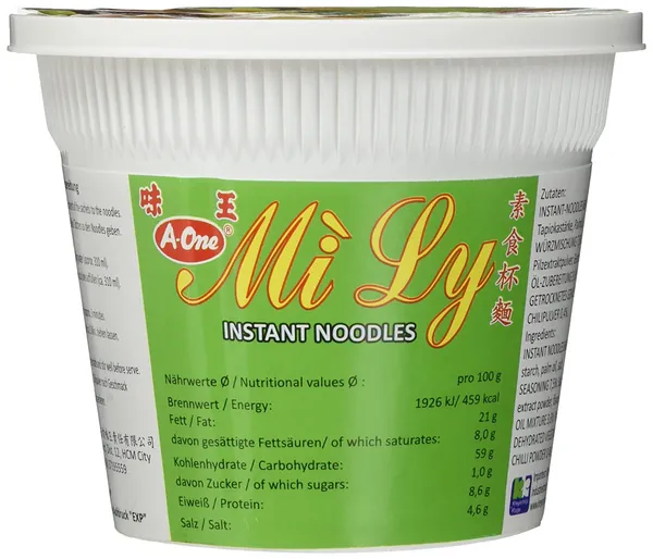 Cup-Nudeln - Mi Ly vegetarische Nudeln von A-One