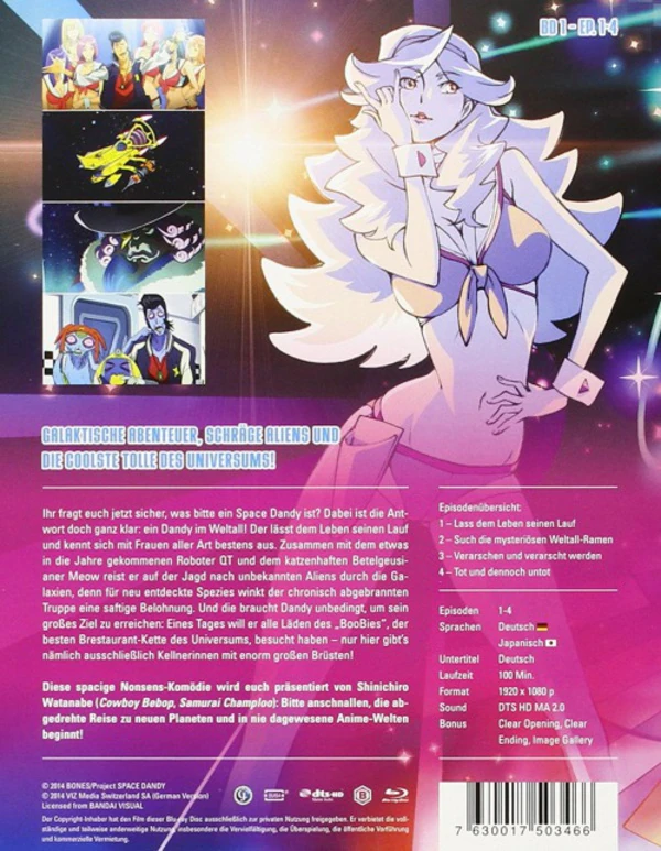 Space Dandy - Vol. 1 bis 4 inkl. Sammelschuber - Blu-ray / BD