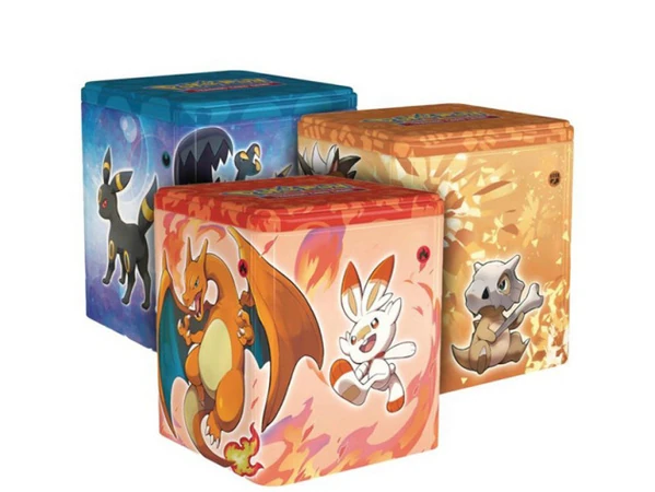 Pokemon TCG - Wolwerock (Kampf) , Glurak (Feuer) oder Schlingking (Unlicht) - Stapelbare Tin-Box Herbst 2022 (Sammelkartenspiel, deutsch)